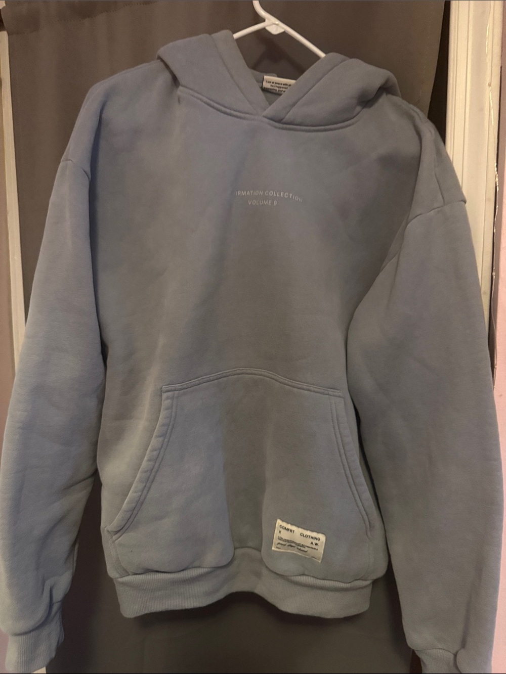 Unbranded Men's Light Blue Hooded Pullover Sweatshirt